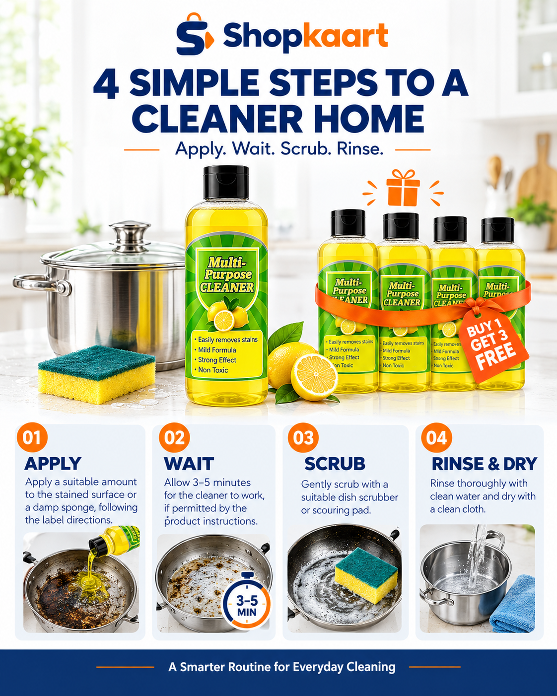 Powerful Multifunctional Cleaner | Buy 1 Get 3 Free