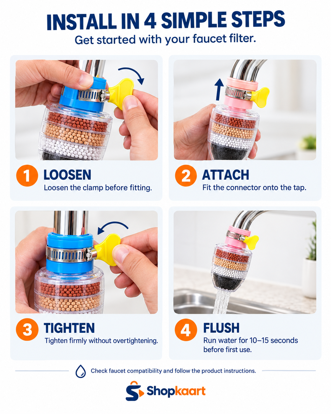 Activated Carbon Faucet Water Filter | Universal Interface Home Tap Water